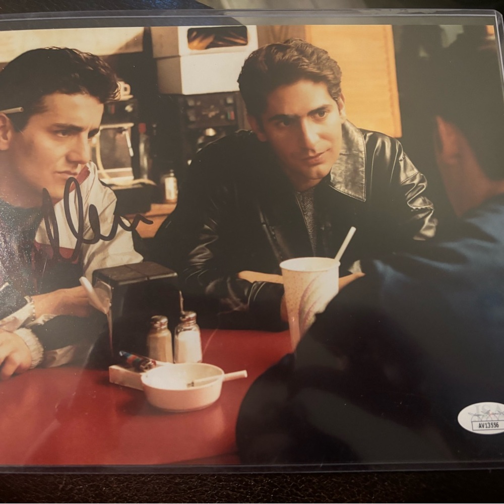 Autographed Photo of Two Men at Diner
